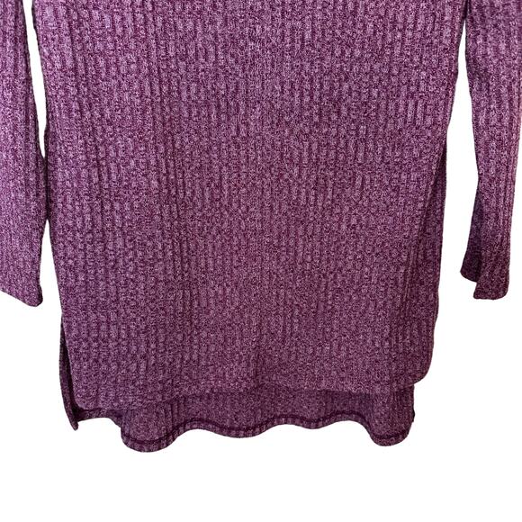The Limited‎ Knit Tunic Top Purple Womens Size L Ribbed HiLo Hem Round Neckline - Picture 5 of 8